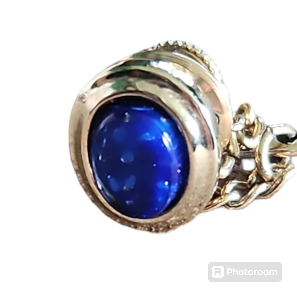 Vintage Sodalite & Silver Tone Tie Tack